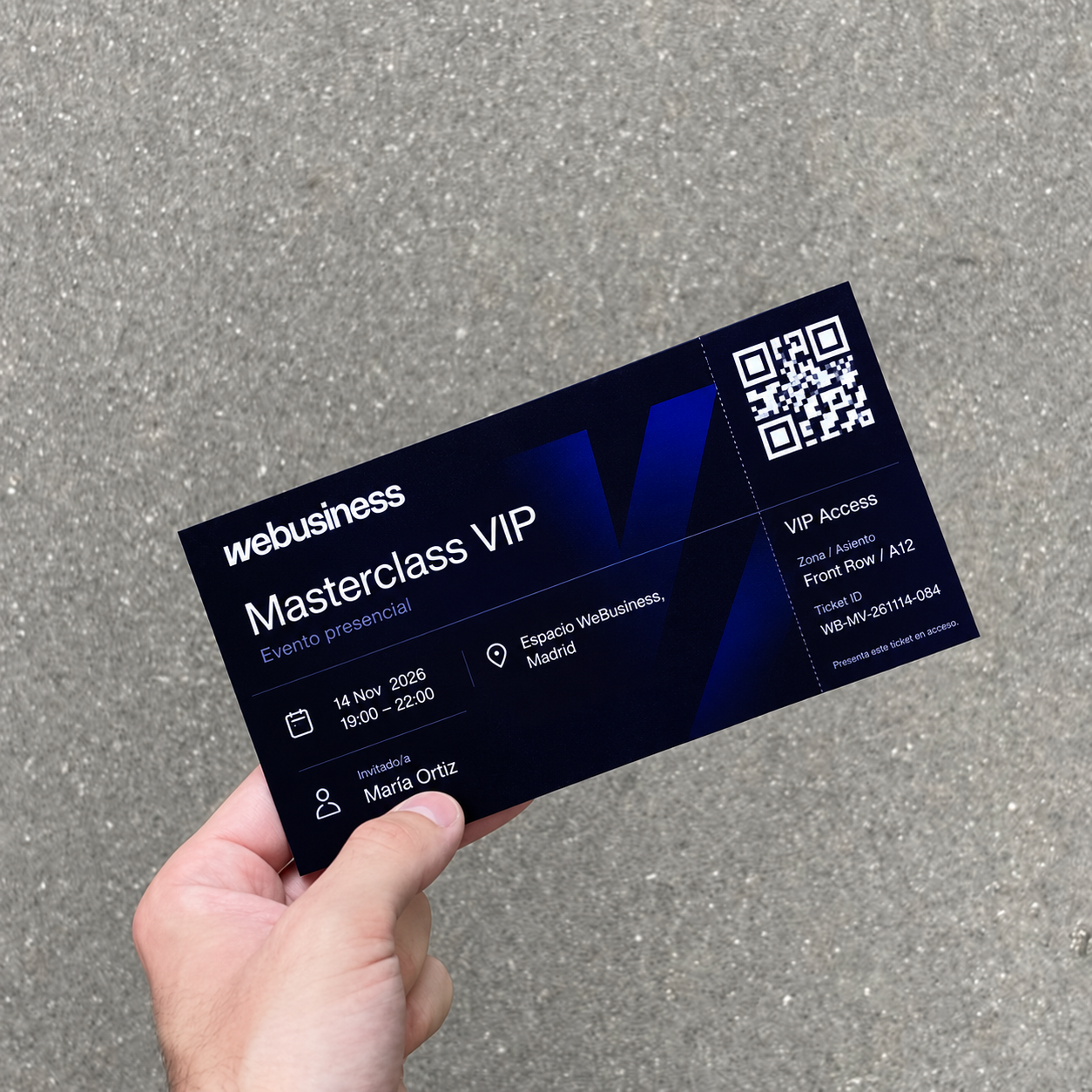 Entrada VIP evento presencial WeBusiness